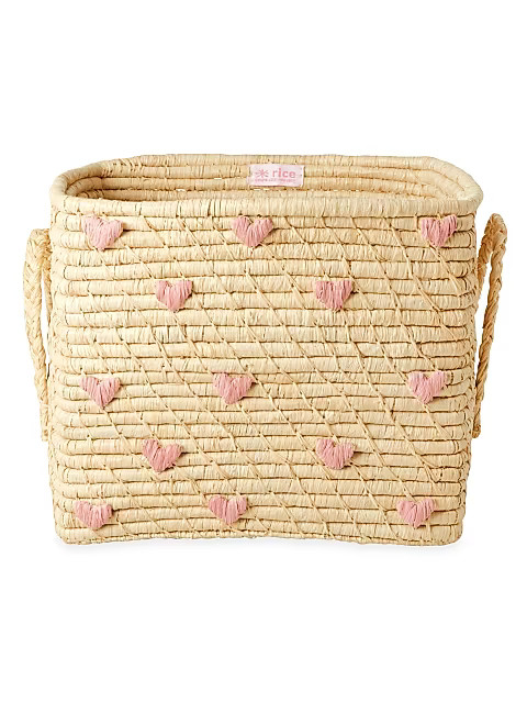 Heart Square Raffia Basket | Saks Fifth Avenue