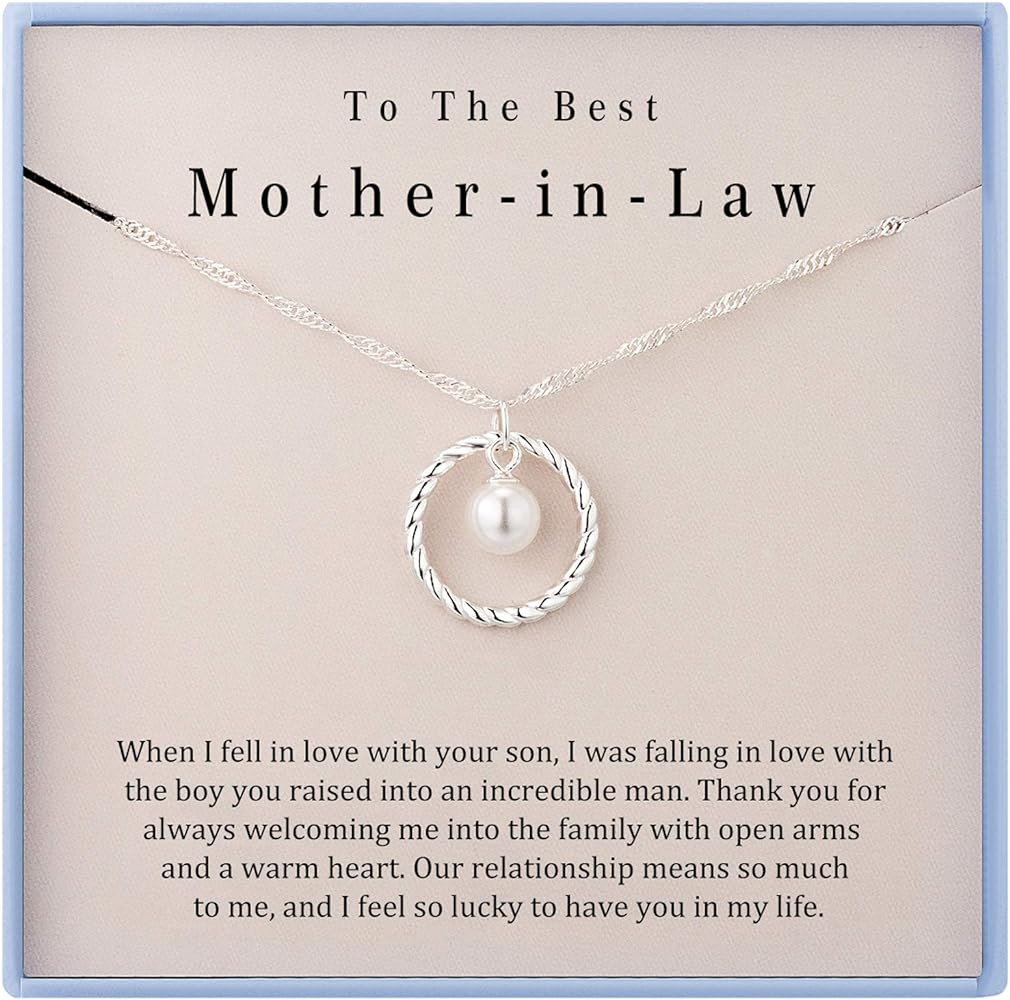 Mother in Law Necklace Mom Gifts Mother Daughter Necklace Sterling Silver Circle Necklaces for Mo... | Amazon (US)