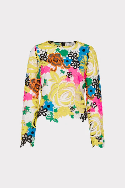 Nori Multi Color Lace Top | MILLY