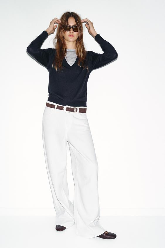 WOOL BLEND CONTRAST JUMPER | Zara UK