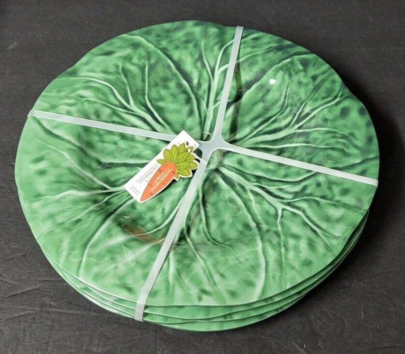 Gardeners Eden Spring Easter Green Cabbage Leaf Melamine Dinner Plates Set 4 New NWT - Etsy | Etsy (US)