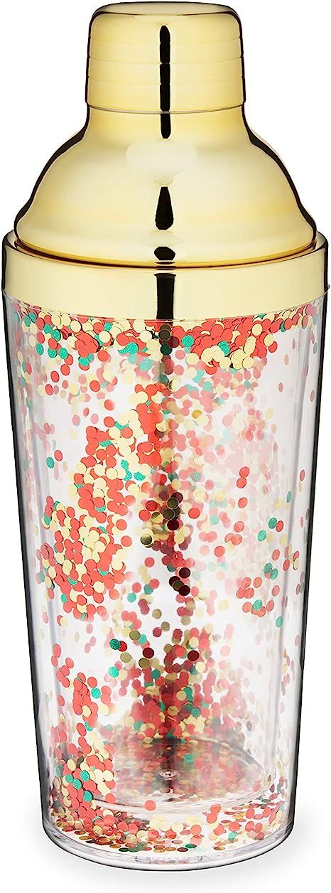 Amazon.com: Blush Confetti Cute Cocktail Shaker with Lid and Built-in Strainer, Fun Bar Tool and ... | Amazon (US)