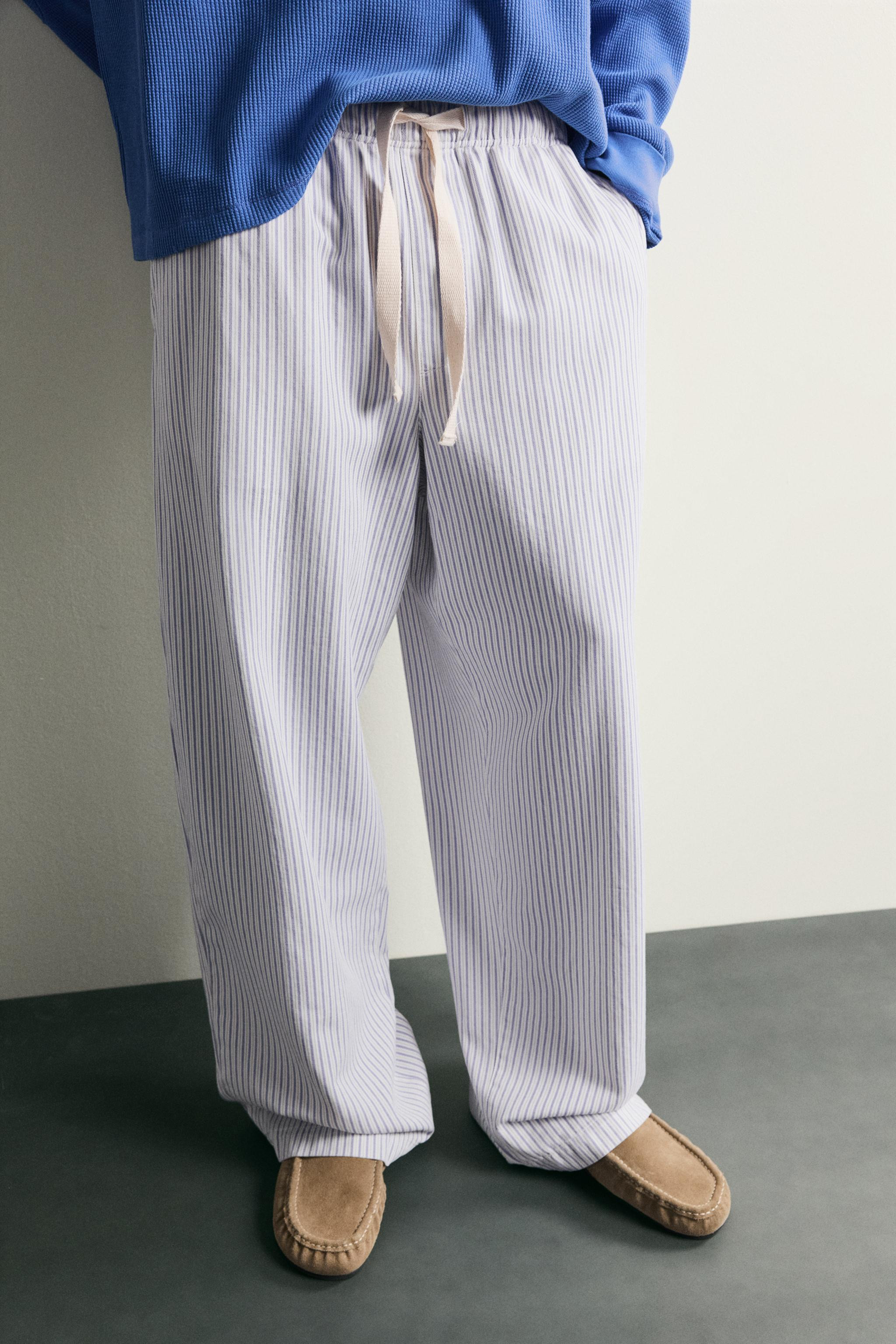 PANTALON COUPE LARGE \u00c0 RAYURES | Zara FR