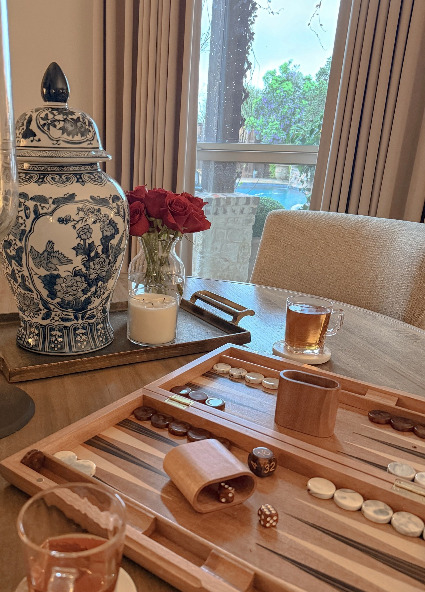 Beautiful wooden Backgammon board game set. 🤍 This one is the 17inch for $79.99 but I added a few other similar products with a range of pricing. 