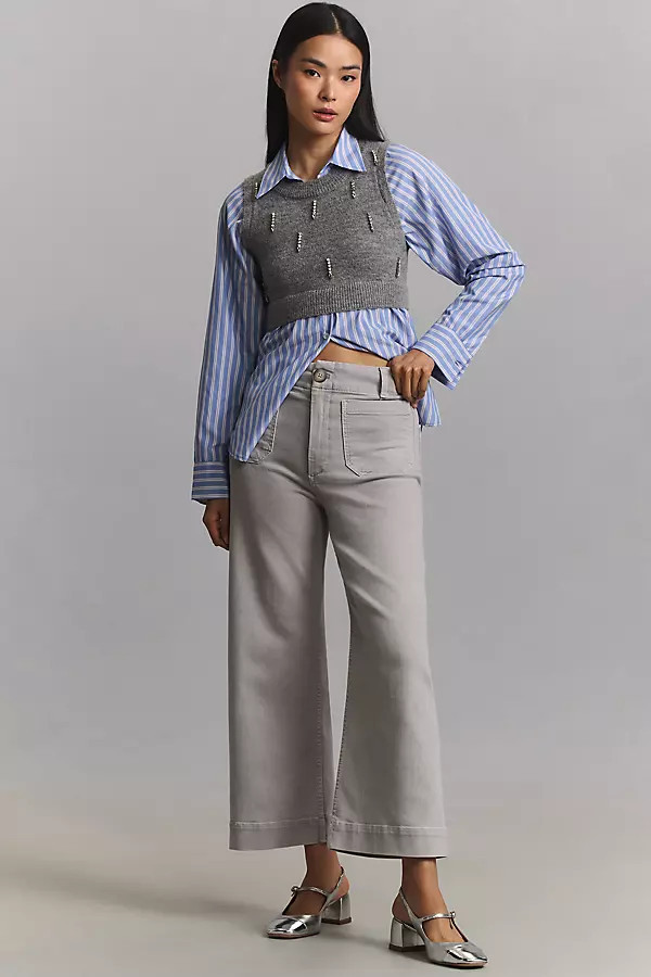 The Colette Cropped Wide-Leg Jeans by Maeve | Anthropologie (US)