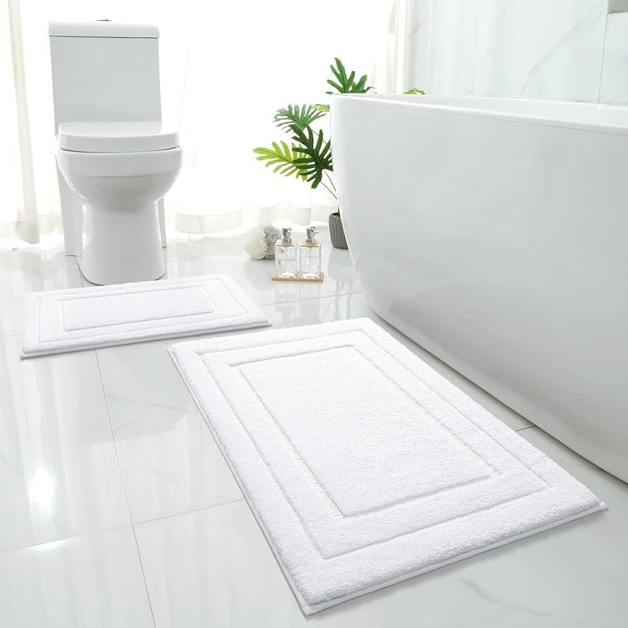 HOMEIDEAS Bathroom Rugs Sets 2 Piece, Super Soft and Absorbent Non Slip Microfiber Machine Washab... | Amazon (US)