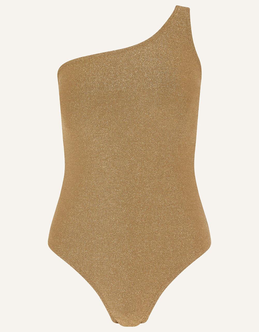 Shimmer One-Shoulder Swimsuit Gold | Accessorize (Global)