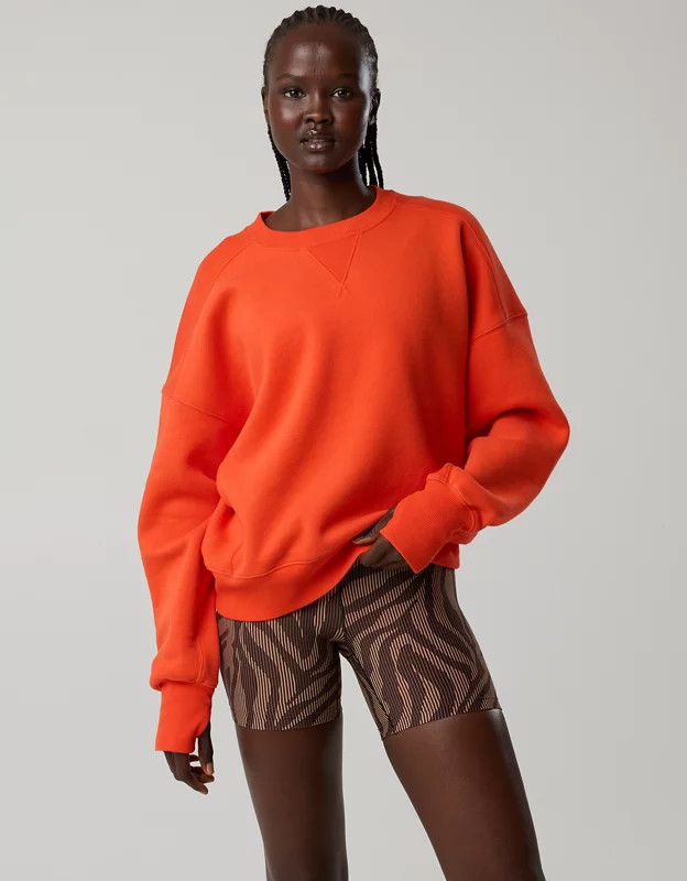 OFFLINE By Aerie Cloud Fleece Classic Crewneck Sweatshirt | Aerie