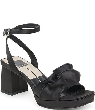 Cheer Satin Ruffle Ankle Strap Platform Sandals | Dillard's