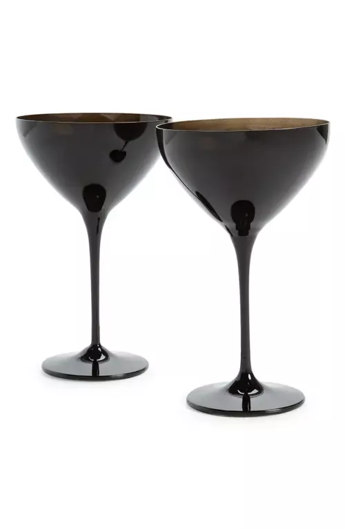 Estelle Colored Martini Glass - Set of 2 {Black}