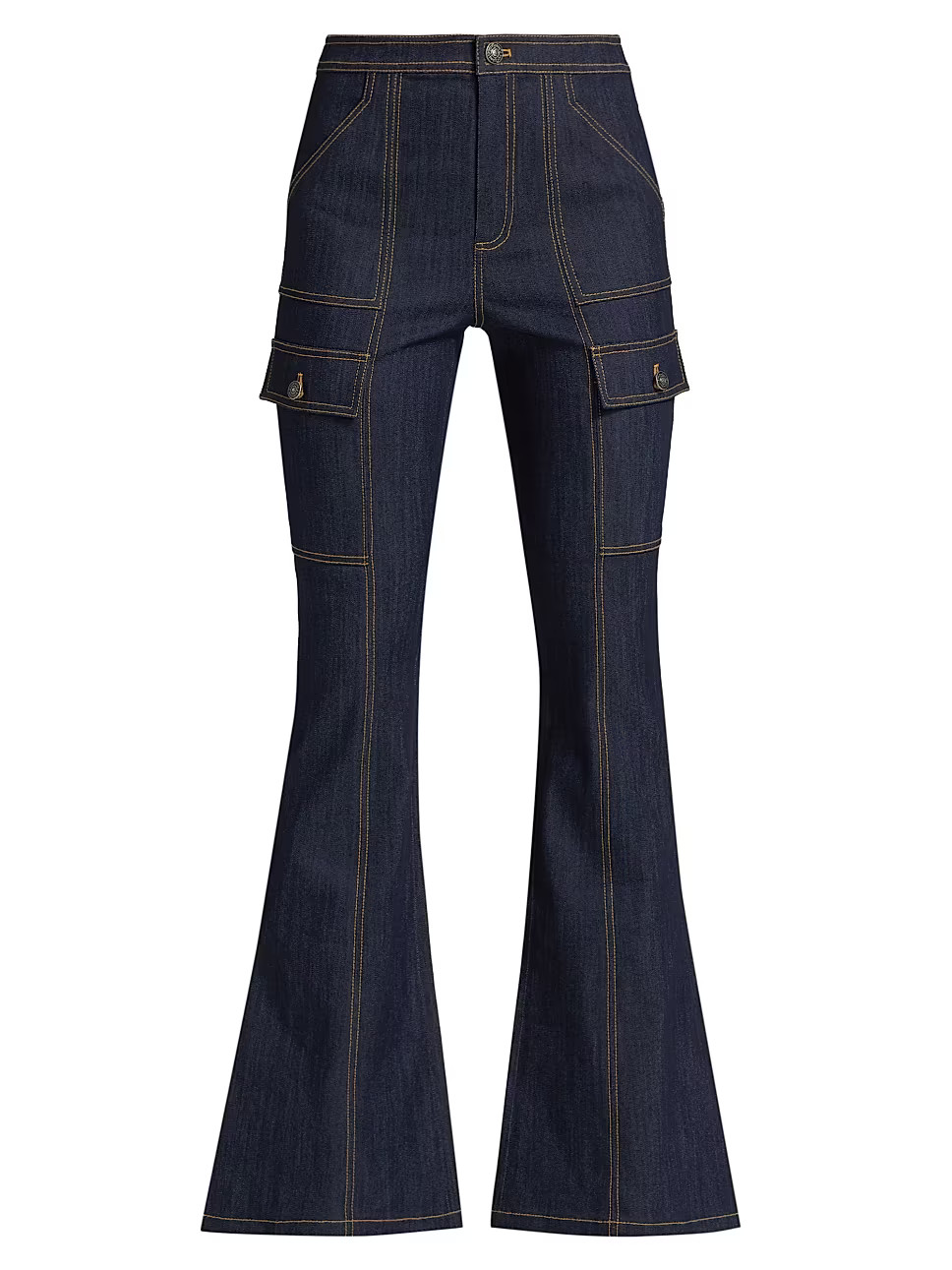 Maurice High-Rise Stretch Flare Cargo Jeans | Saks Fifth Avenue