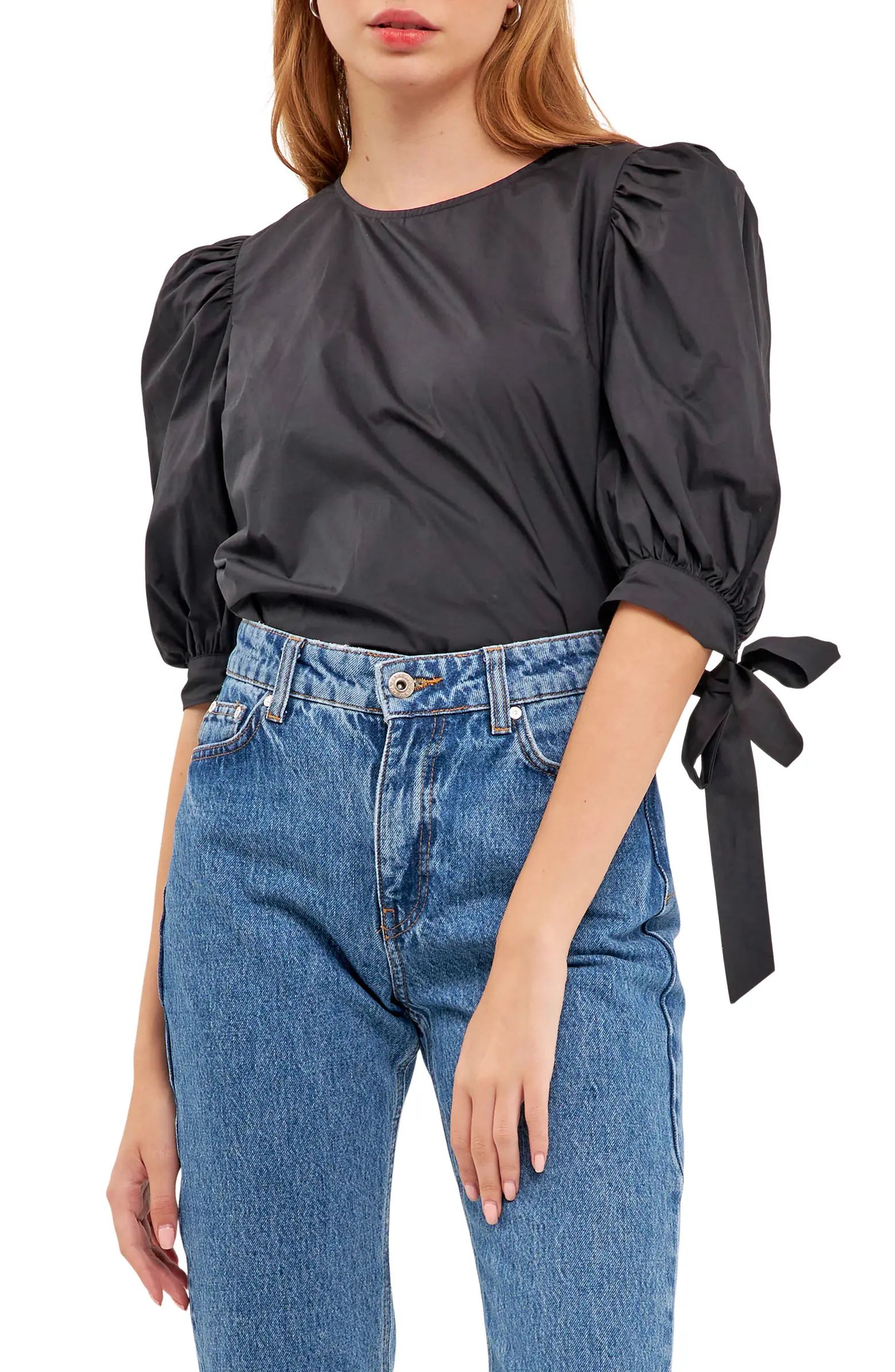 Bow Banded Puff Sleeve Blouse | Nordstrom