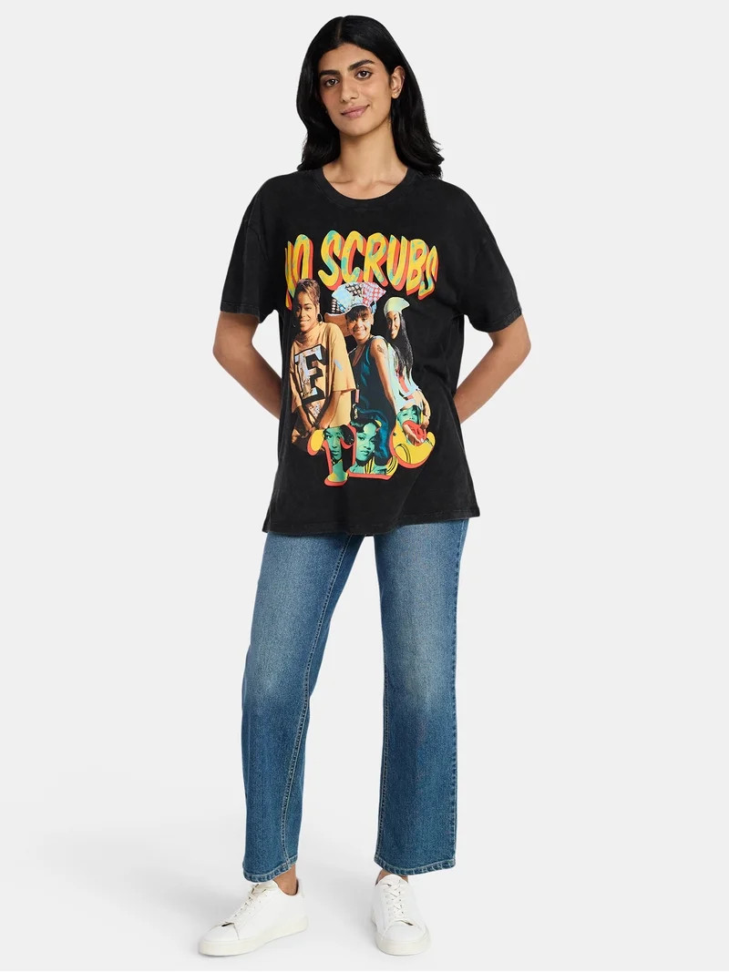 TLC Women's Front Back Graphic Band Tee with Short Sleeves, Sizes XXS-XXL | Walmart (US)