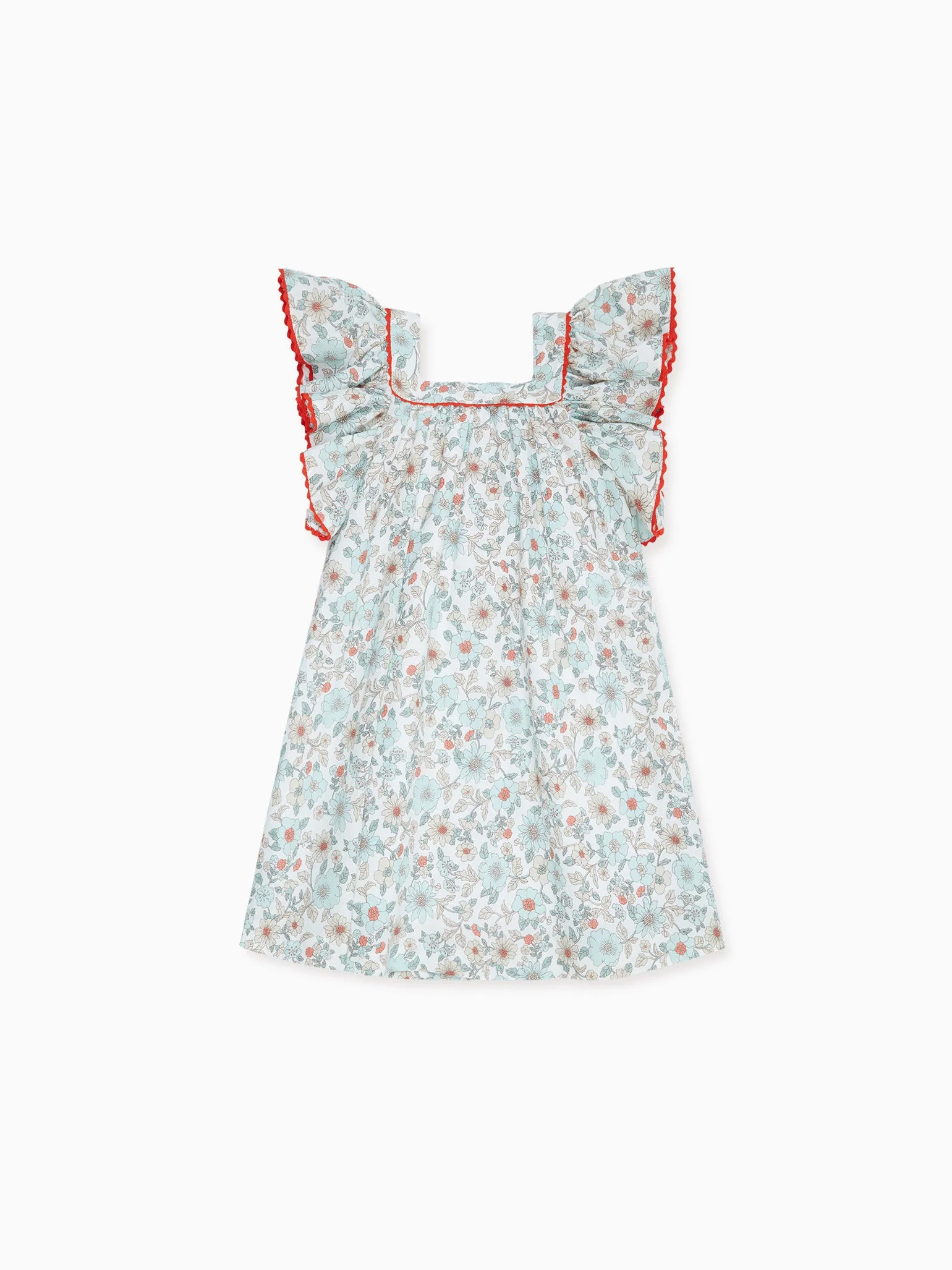 Ivory Floral Ocra Girl A-Line Dress | La Coqueta