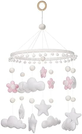 DIYETYI Baby Mobile for Crib Girl - Clouds, Stars and Flowers for Nursery Decor Custom Made Baby ... | Amazon (US)