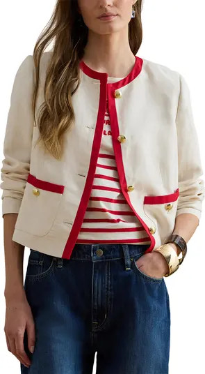 Lauren Ralph Lauren Two-Tone Linen Blend Twill Jacket | Nordstrom | Nordstrom