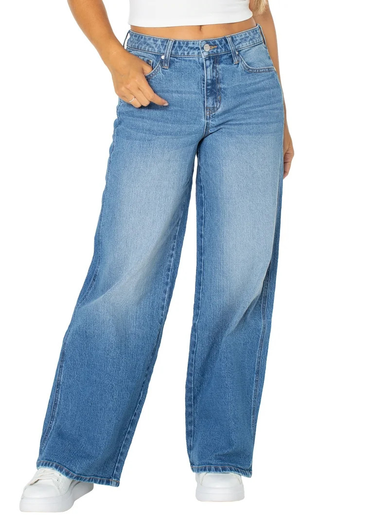 Celebrity Pink Women's and Women's Plus Baggy Wide Leg Jeans, Sizes 1-24 | Walmart (US)