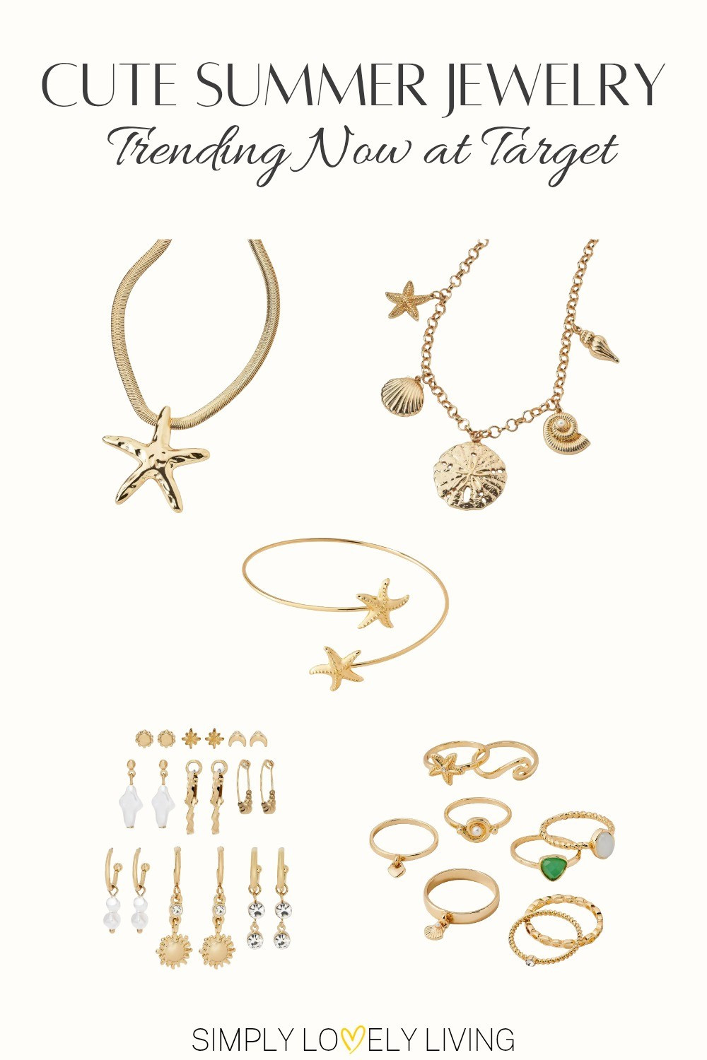 On sale now! Cute summer jewelry for beach season! Seasshells, sea stars and more! Cutest necklaces, bracelets, earring and rings for Summer! Gold fashion jewelry. 

#LTKSwim #LTKTravel #LTKBeauty