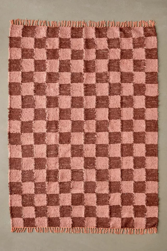 Checkerboard Shaggy Rug | Urban Outfitters (US and RoW)