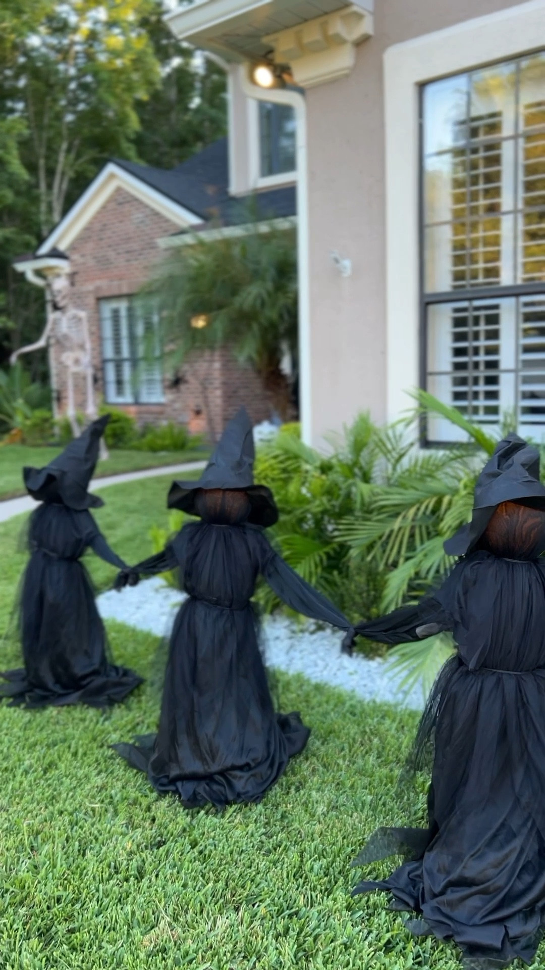 Halloween Yard decor. Love these Pottery Barn witches. Amazon does have a dupe but these are so good. I LOVE THIS SKELLY💀

Halloween home | Halloween yard | seasonal yard decor | PB witches | house spiders | skelly 

#LTKSeasonal #LTKHome #LTKVideo