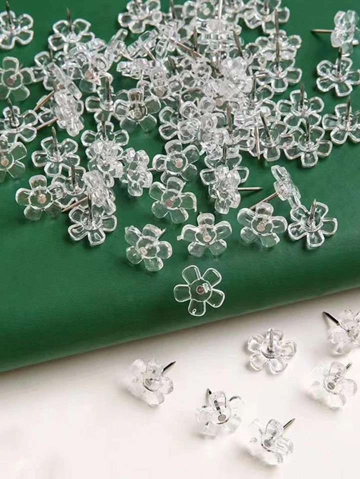 1box Clear Flower Decor Thumb Tack Pushpin, Creative Multi-purpose Pushpin For Office, School, Ho... | SHEIN