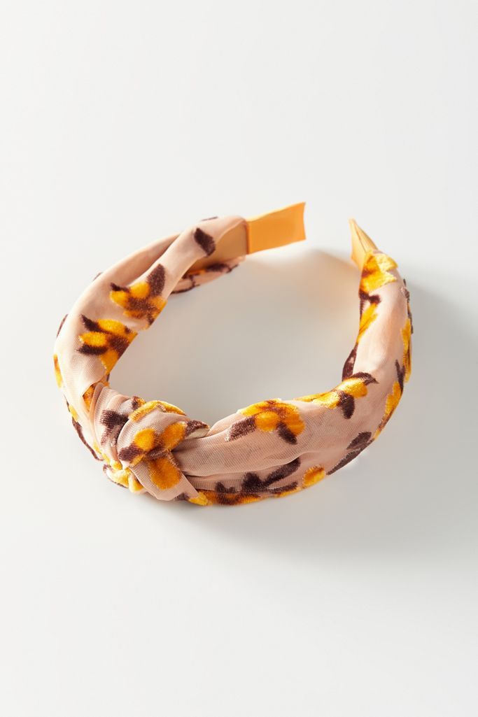 Sheer Velvet Topknot Headband | Urban Outfitters (US and RoW)