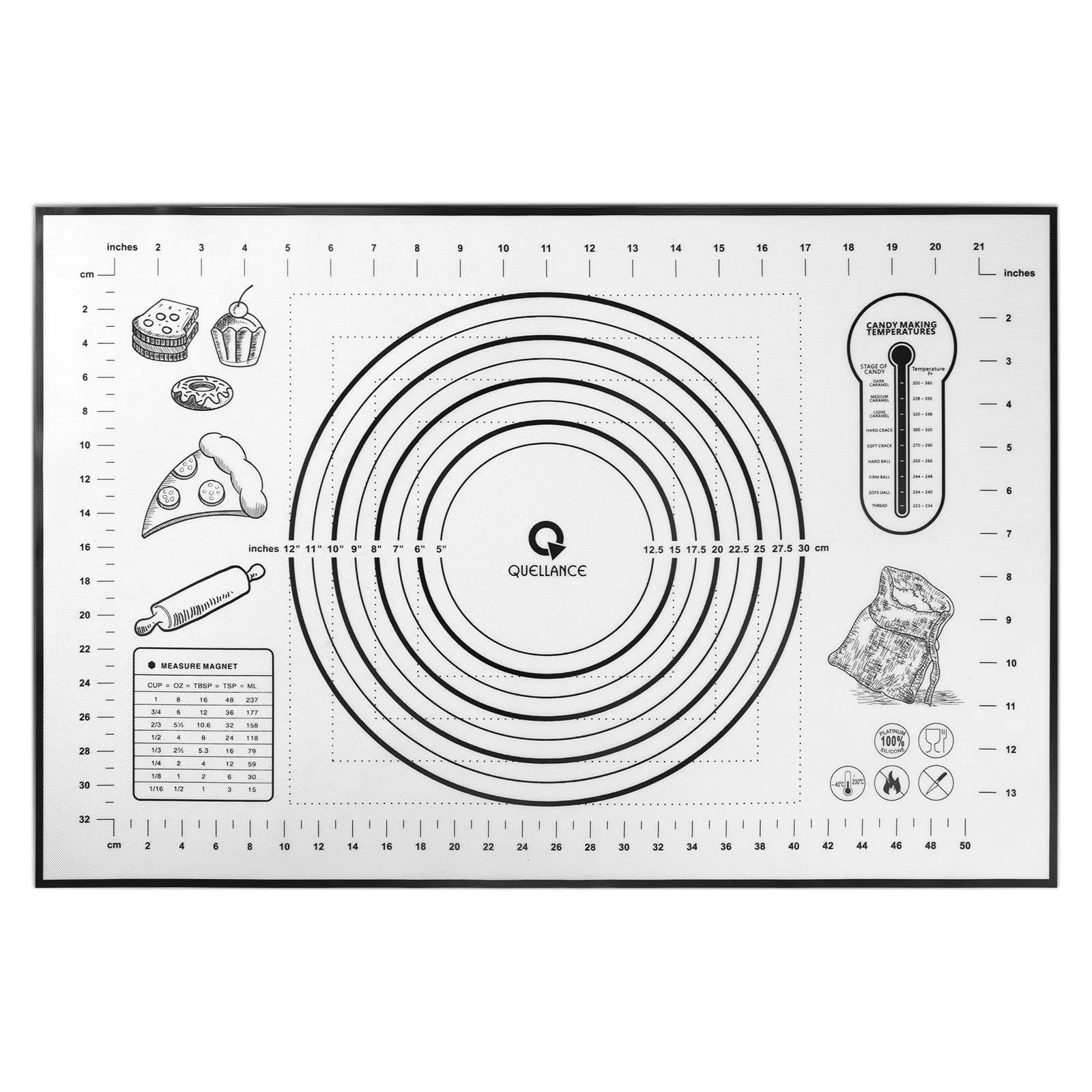 Silicone Baking Mat Extra Large, Pastry Mat with Measurement, Kitchen Counter Mat for Pie Crust, ... | Amazon (US)