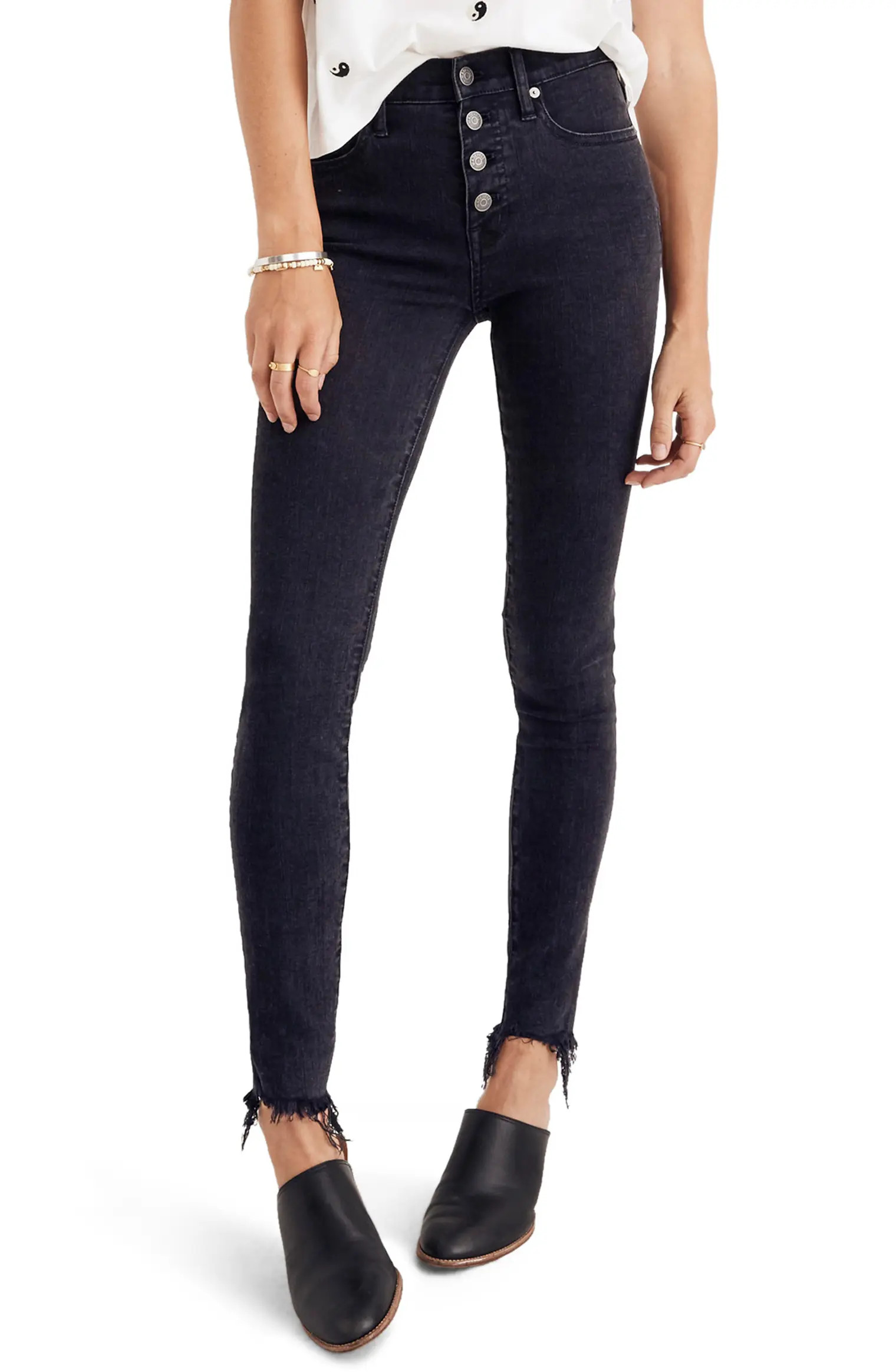 9-Inch Button Ankle Skinny Jeans | Nordstrom