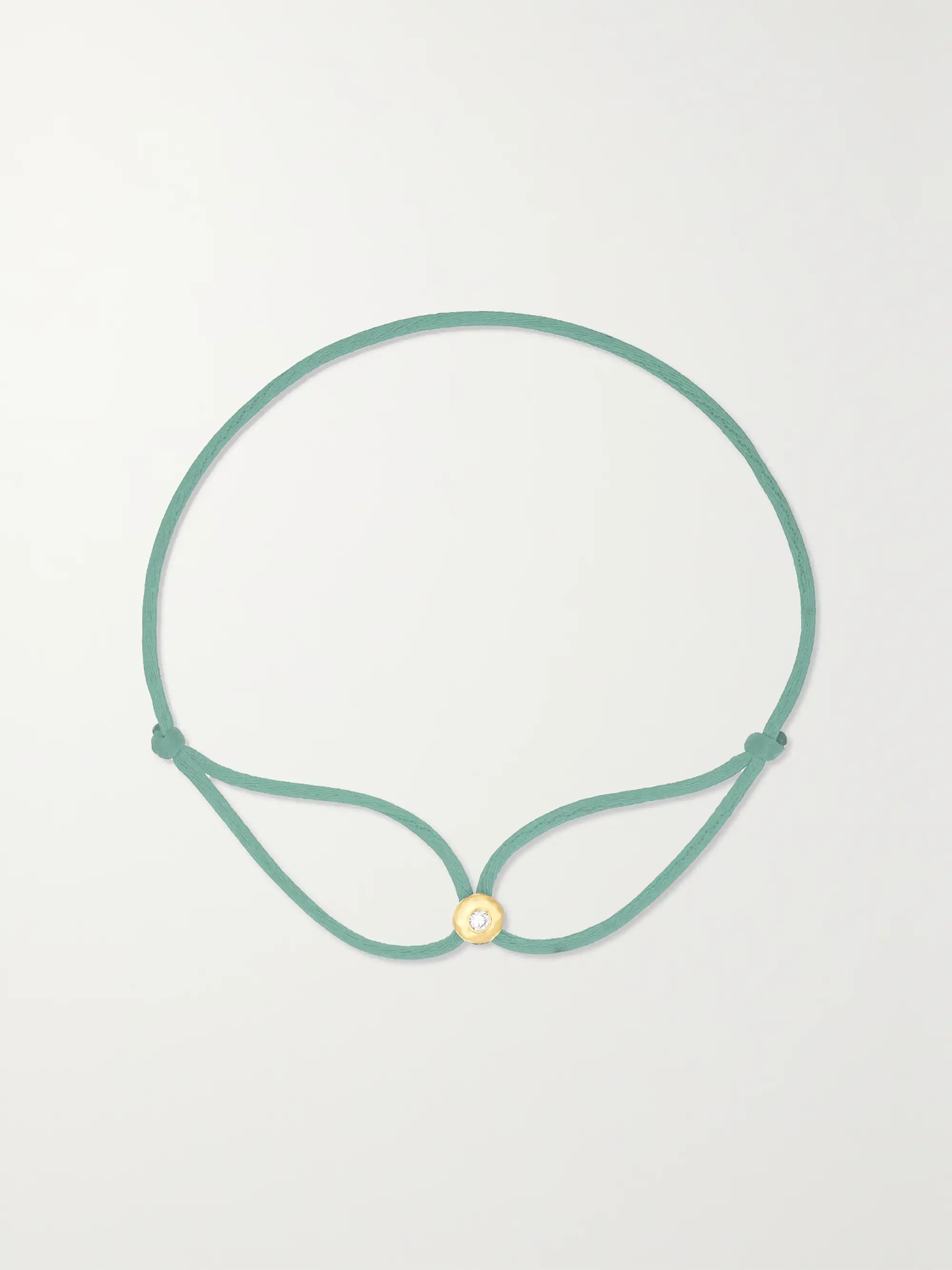 + NET SUSTAIN Parachute Nesting Gem 18-karat recycled gold, diamond and cord bracelet | NET-A-PORTER (US)