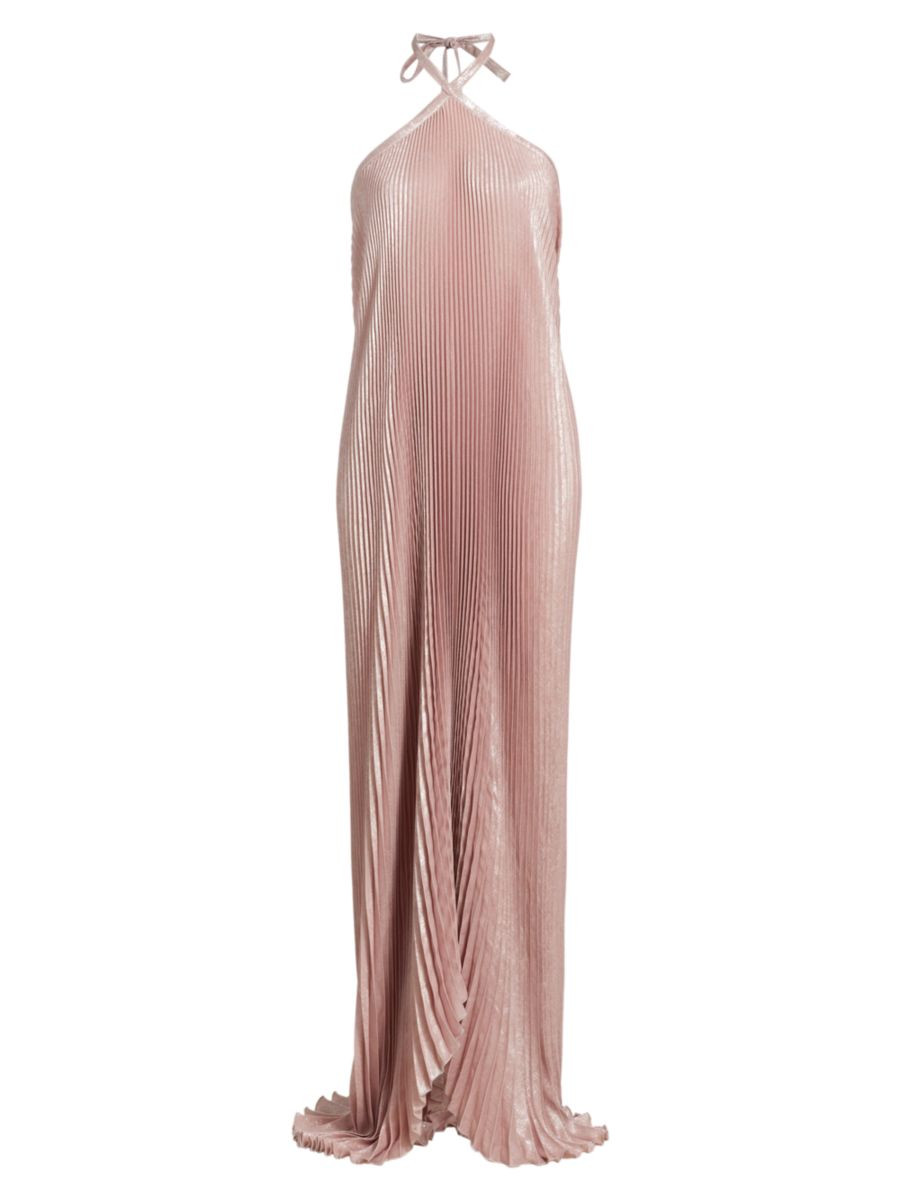 Deesse Pleated Halter Maxi Dress | Saks Fifth Avenue