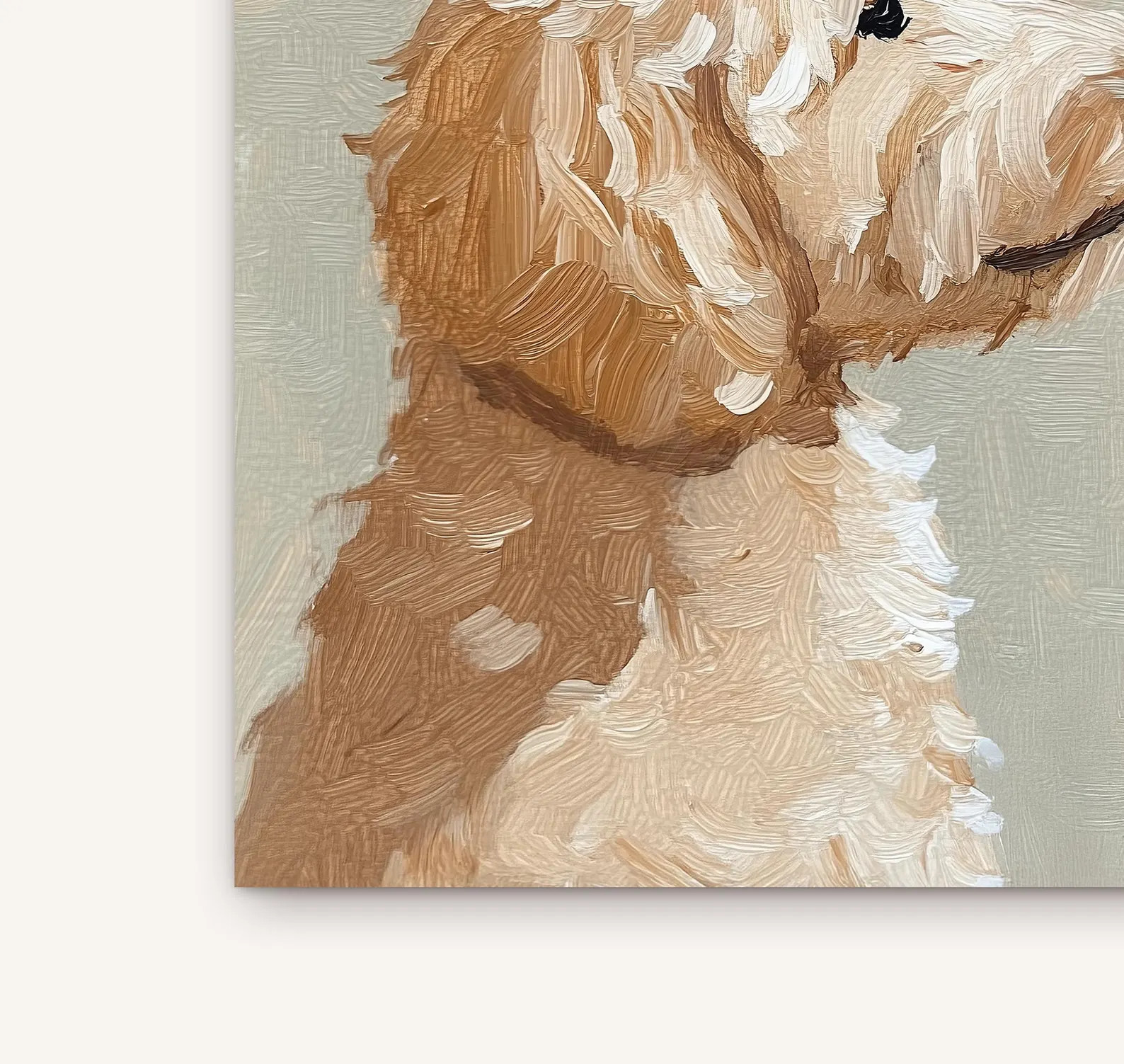 Mini Custom Artful Goldendoodle Oil Painting Portrait, Personal Vintage Dog Folk Art Print Moody ... | Etsy (US)