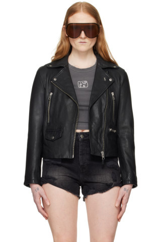 Black Amplify Leather Jacket | SSENSE