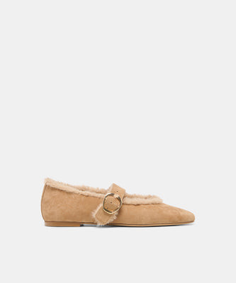 Mella Plush Ballet Flats in Light Brown Suede Size 8.5 By Dolce Vita | DolceVita.com
