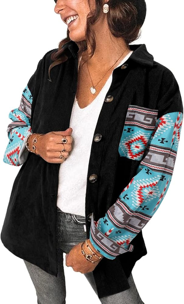 MINGALONDON Women's Brushed Plaid Shirts Long Sleeve Flannel Lapel Button Down Cardigan Boyfriend... | Amazon (US)