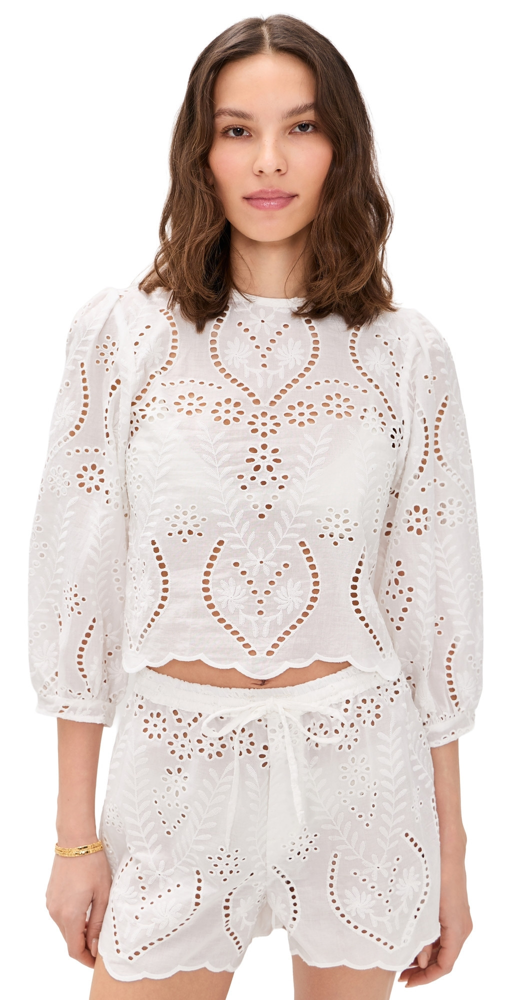 Natalie Martin Collection Lisa Top Athena Embroidery Salt L | Shopbop