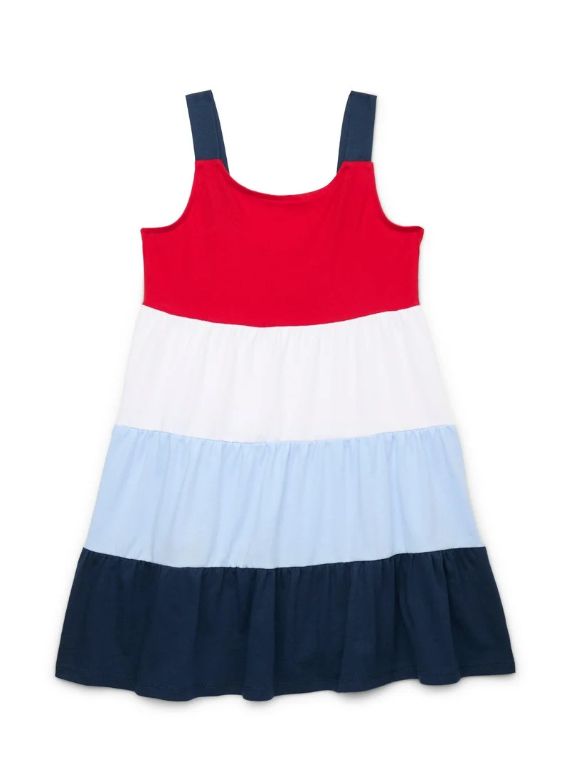 Way to Celebrate! Girls Americana Tiered Dress, Sizes 4-18 | Walmart (US)