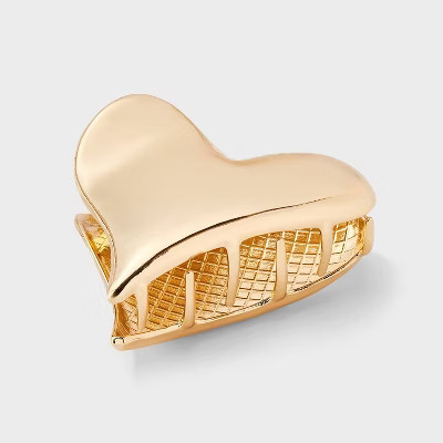 Heart Claw Hair Clip - A New Day™ Metallic Gold | Target