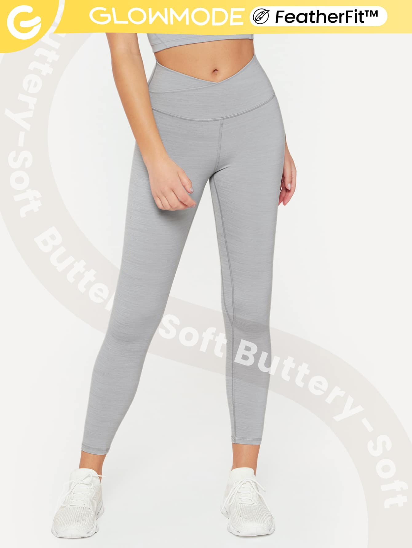 GLOWMODE 24" FeatherFit™ Crossover Leggings | SHEIN