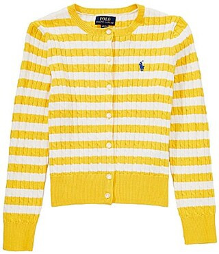 Polo Ralph Lauren Big Girls Long-Sleeve Striped Cable-Knit Cardigan -  M | Dillard's