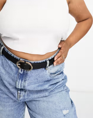 ASOS DESIGN Curve waist and hip jeans belt in black | ASOS (Global)
