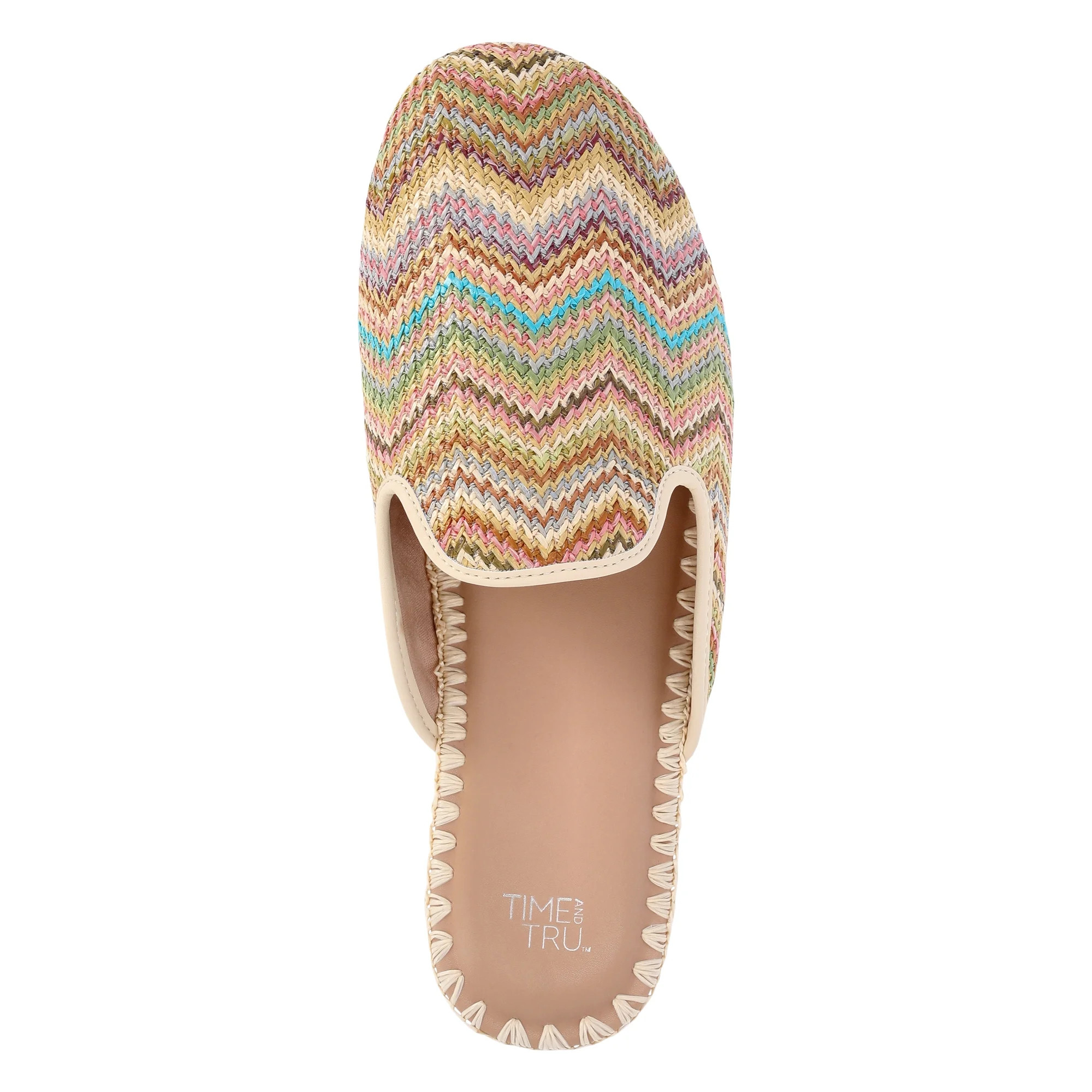 Time and Tru Women's Whipstitch Raffia Mules - Walmart.com | Walmart (US)