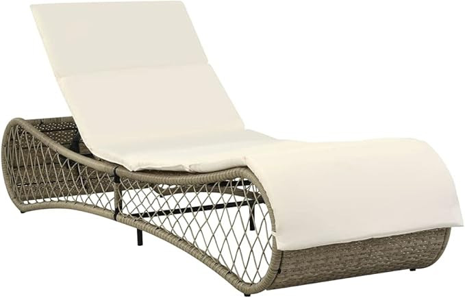 (Fast Shipments) Rattan Wicker Chaise Lounge Chair, Outdoor Patio Lounger w/Adjustable Backrest, ... | Amazon (US)