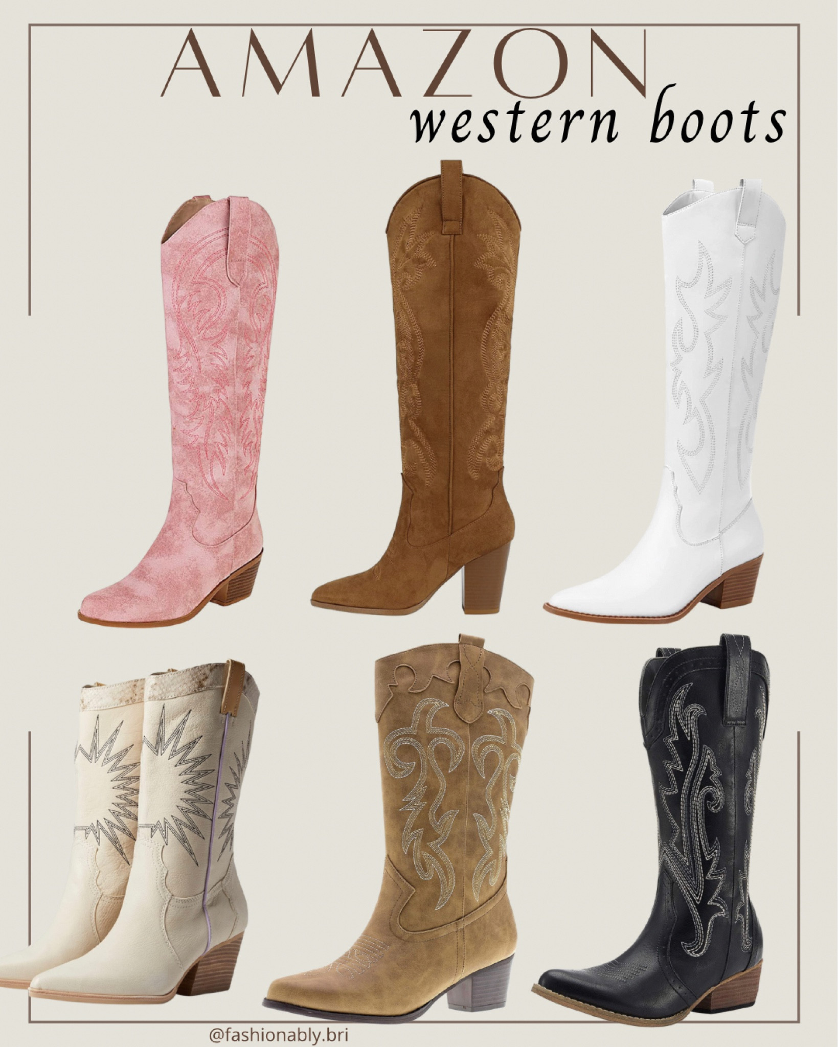 Western boots are a must to pair with your spring and summer dresses! 
These are some of my fave from Amazon

Western style, cowboy, cowgirl, boots, spring style, summer style 
White boots, brown boots, tan boots, black boots, pink boots 

#LTKshoecrush #LTKU #LTKunder50