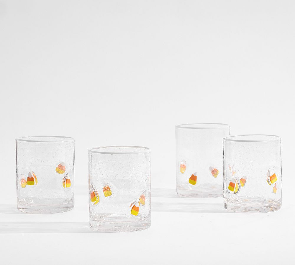 Candy Corn Icon Short Drinking Glasses, Set of 4 - Multi | Pottery Barn (US)