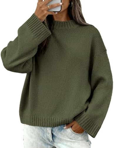 BTFBM Fall Sweaters for Women Crewneck Loose Winter Outfits | Amazon (US)