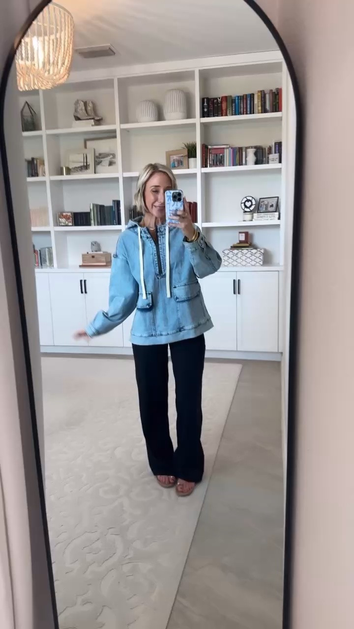 Amazon - lightweight fall jackets. Oversized Denim Hoodie - size small. 4 colors. * Wide Leg Yoga Pants - size small (regular length). 9 colors. 
#LTKOver40#LTKSeasonal#LTKPetite