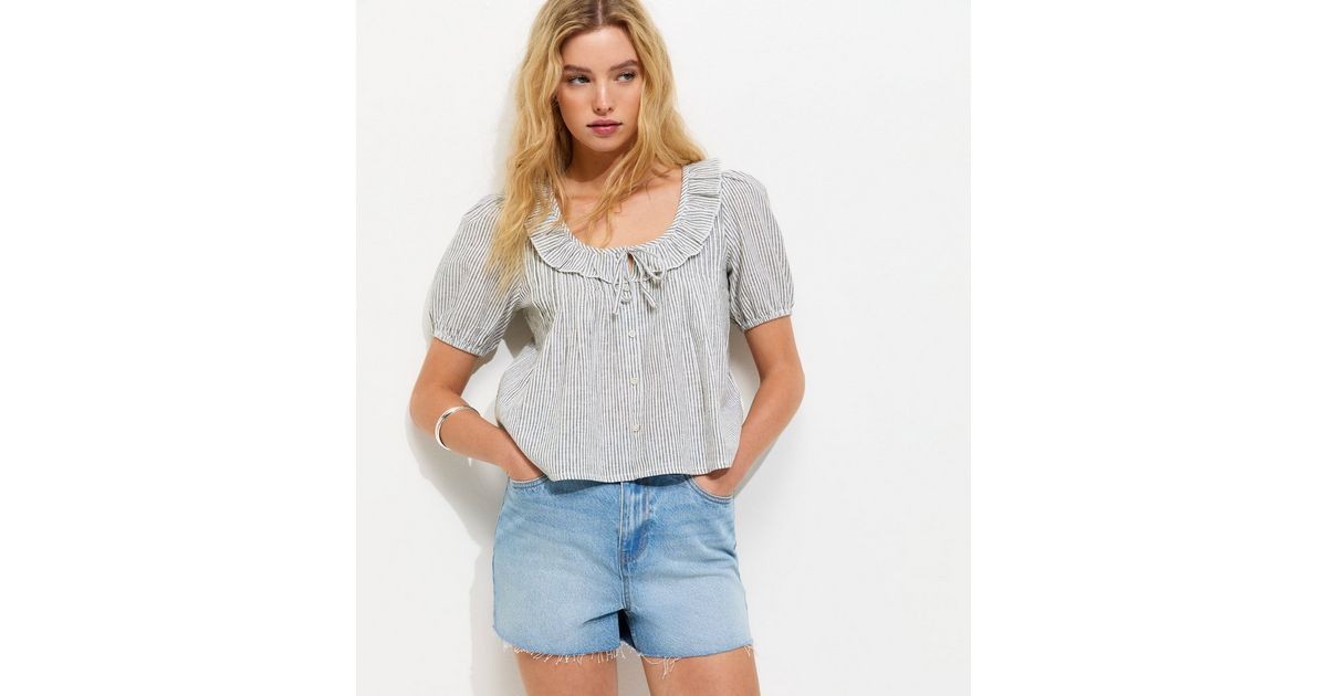 Women's Light Blue Wash Mom Denim Shorts New Look | New Look (UK)