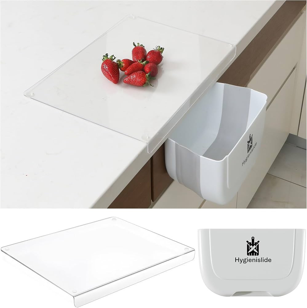 2-in-1 Acrylic Cutting Board with Slide-Out Bin – clear cutting board with lip Kitchen 15.7 x 1... | Amazon (US)