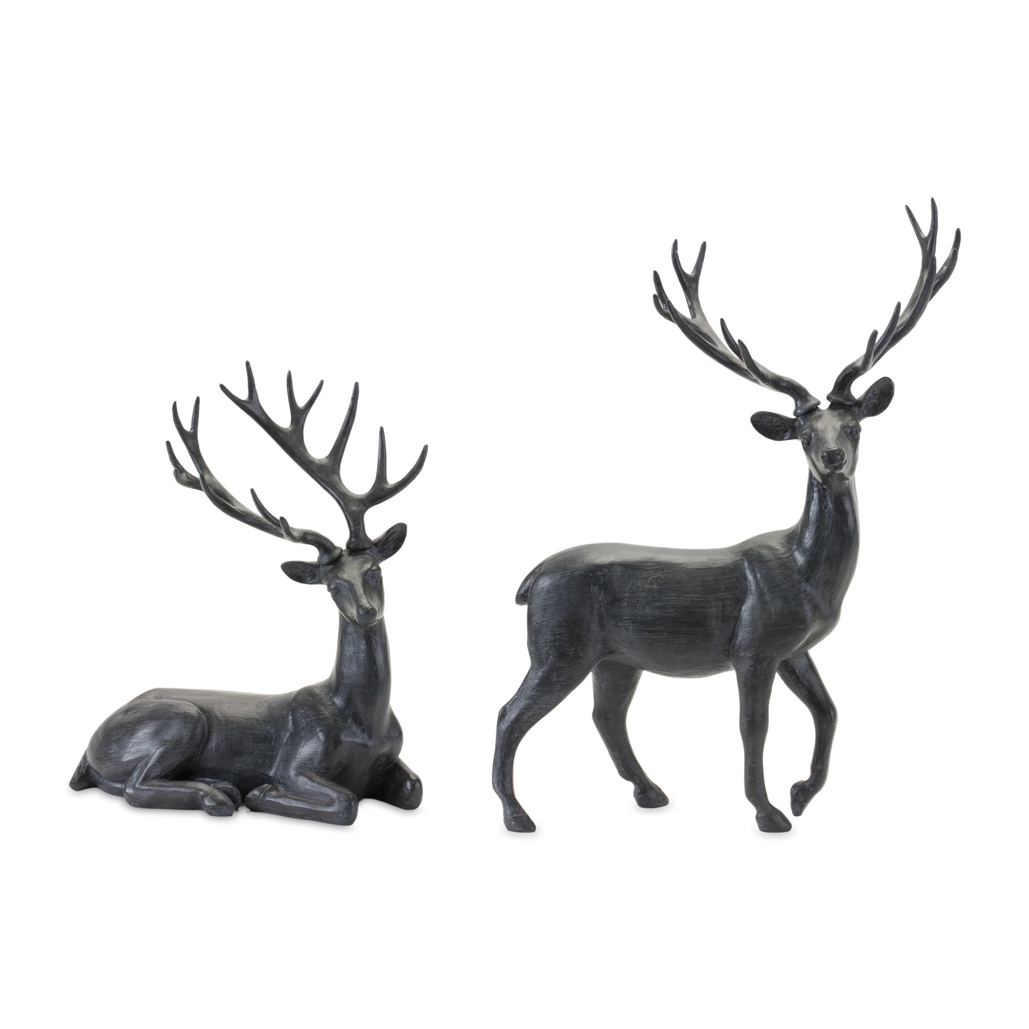 The Holiday Aisle® Brushed Stone Deer Statue (Set of 2) | Wayfair | Wayfair North America