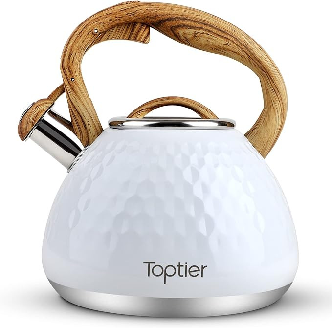 Tea Kettle, Toptier Teapot Whistling Kettle with Wood Pattern Handle Loud Whistle, Food Grade Sta... | Amazon (US)